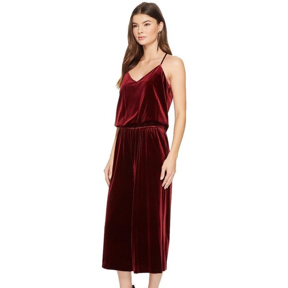 Burgundy 1. State Velvet Jumpsuit (NWT) - Picture 2 of 3